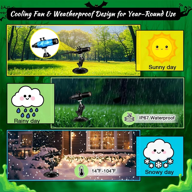 Alt view image 5 of 7 - Green Laser Line Projector for Halloween Swamp Party Decoration | Halloween Waterproof Laser Projector Light Bubble Fog Machine for Laser Portals Ghost Footprints Outdoor Haunted Garden Decor