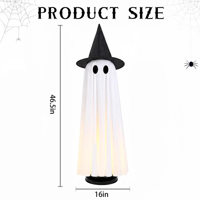 Alt view image 5 of 7 - Halloween Decoration Indoor 46.5" Lighted Animated Floating Ghost | Touch&sound activated,Light up,auto-avoidance,spooky&silent mode,easy setup,ideal for Halloween party home decor