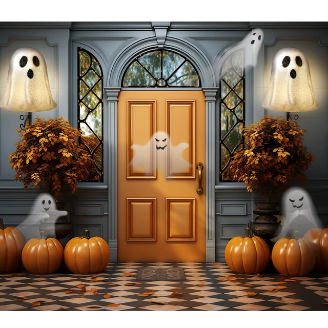Alt view image 2 of 6 - 2 Pcs Halloween Porch Light Cover, Ghost | Halloween Flexible Light Cover, Classic Shape, Spooky Design, Home Fixtures Outdoor