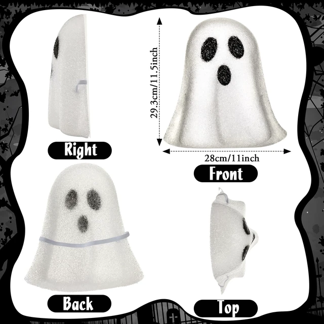 Alt view image 3 of 6 - 2 Pcs Halloween Porch Light Cover, Ghost | Halloween Flexible Light Cover, Classic Shape, Spooky Design, Home Fixtures Outdoor