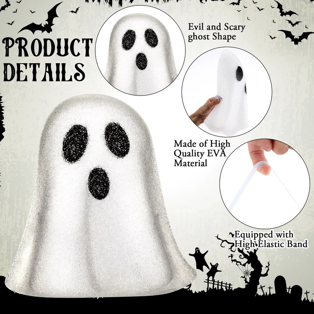 Alt view image 4 of 6 - 2 Pcs Halloween Porch Light Cover, Ghost | Halloween Flexible Light Cover, Classic Shape, Spooky Design, Home Fixtures Outdoor