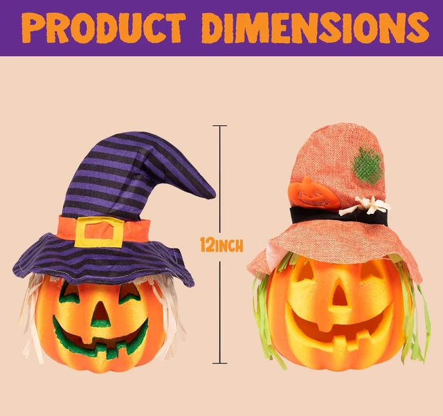 Alt view image 5 of 7 - 6 Pcs Light Up Pumpkins Halloween Decorations Outdoor Indoor Jack O Lanterns Decor LED Foam Home Large Trick Or Treat Bucket