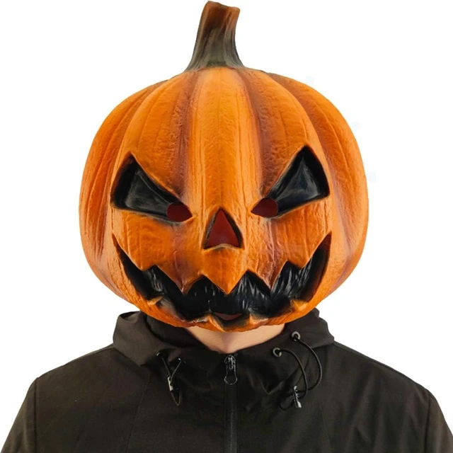 Alt view image 4 of 7 - Jack-o-Lantern Mask, Costume for Halloween Party | Full Head Natural Latex Jack-o-Lantern Mask for Halloween Costumes, Haunted Events, Stage Scenes and Seasonal Photos