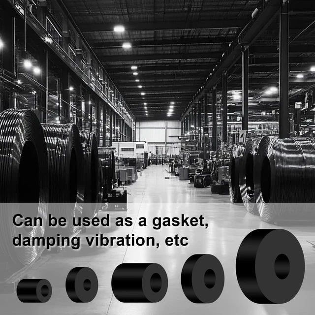 Alt view image 4 of 6 - 40 Pcs Thick Rubber Spacer 5 Sizes Multi Purpose Black Round Rubber Washers Anti Vibration Isolation Pads Bushings for Home Industrial Machinery Car Bolts Screws