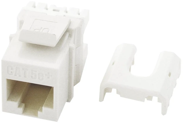 Main image of Legrand - RJ45 Keystone Insert, Cat 5e Keystone Jack, Terminate with Punch and Go Tool or Any 110 Punchdown Tool, White, 10 Pack, WP3475WH10