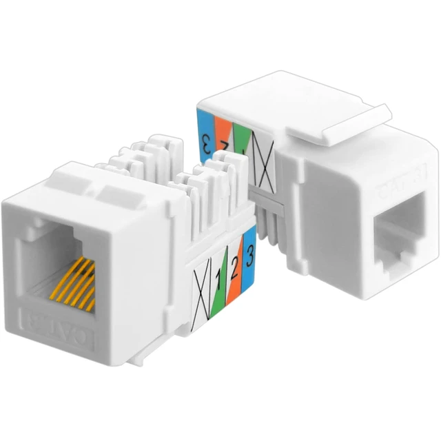 Alt view image 2 of 6 - 5Pack CAT3 Telephone Keystone Jack Phone Keystone Jack | Punch Down Type 110 IDC to RJ11/RJ12 6P6C Female White