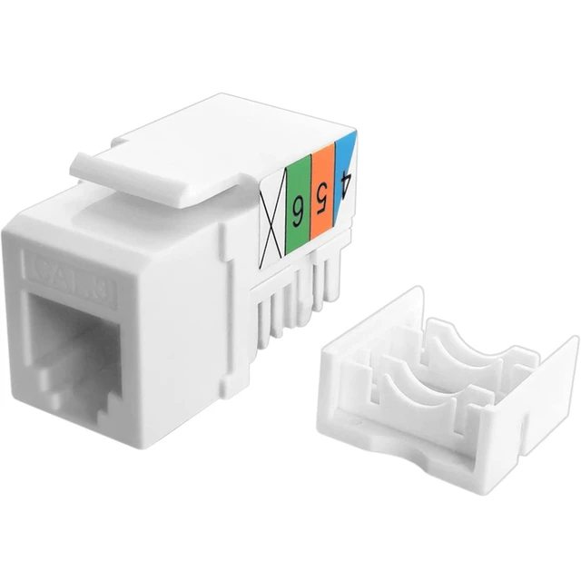 Alt view image 3 of 6 - 5Pack CAT3 Telephone Keystone Jack Phone Keystone Jack | Punch Down Type 110 IDC to RJ11/RJ12 6P6C Female White