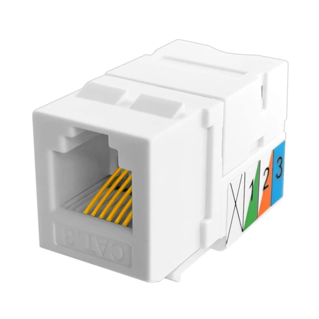 Alt view image 4 of 6 - 5Pack CAT3 Telephone Keystone Jack Phone Keystone Jack | Punch Down Type 110 IDC to RJ11/RJ12 6P6C Female White