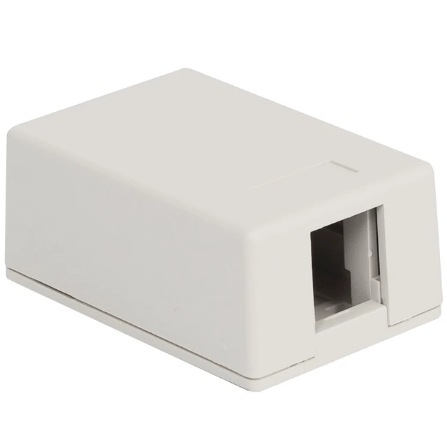 Alt view image 4 of 7 - 1-Port Surface Mount Box for Slim/Wide Keystone Jacks, White, 25-Pack | UL Listed, TAA compliant, compact outlet housing, voice and data connections, inserts sold separately, low-voltage cabling