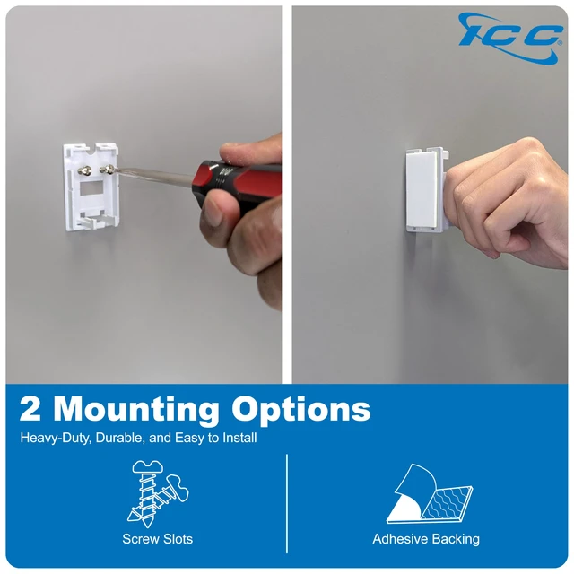 Alt view image 3 of 7 - 1-Port Surface Mount Box for Slim/Wide Keystone Jacks, White, 25-Pack | UL Listed, TAA compliant, compact outlet housing, voice and data connections, inserts sold separately, low-voltage cabling