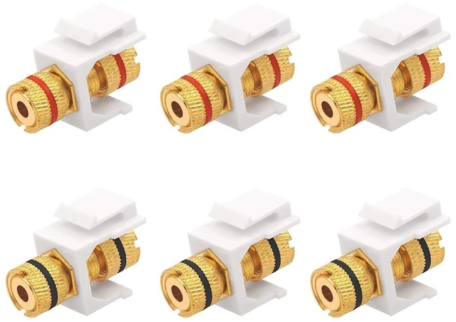 Main image of Banana Jack Binding Post Keystone Insert Screw Type Speaker Black Red 6