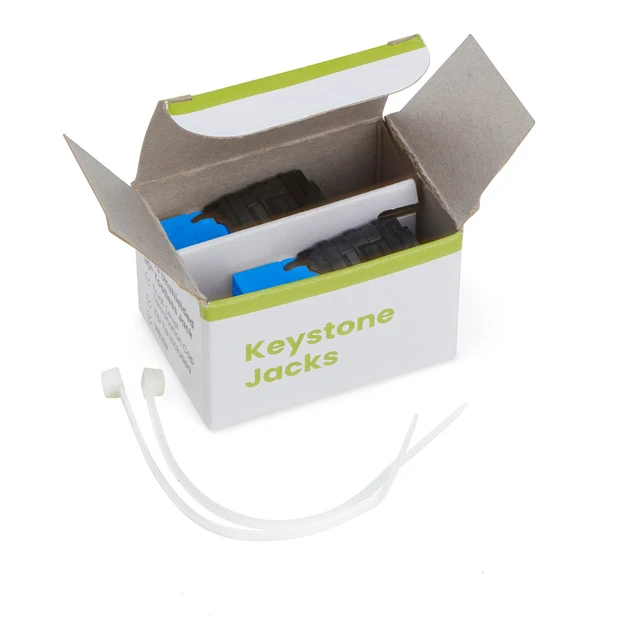 Alt view image 7 of 7 - Cat6A Toolless Keystone Jack, Unshielded (UTP), PoE++ (4PPoE) 100W, UL Listed, ETL Verified, ANSI/TIA Certified, Modular RJ45 Female, Blue, 2 Pack