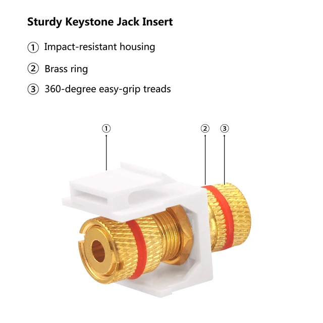 Alt view image 4 of 7 - Banana Jack Binding Post Keystone Insert Screw Type Speaker Black Red 6