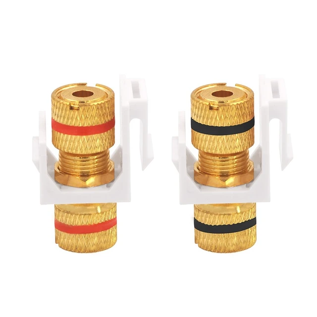 Alt view image 5 of 7 - Banana Jack Binding Post Keystone Insert Screw Type Speaker Black Red 6