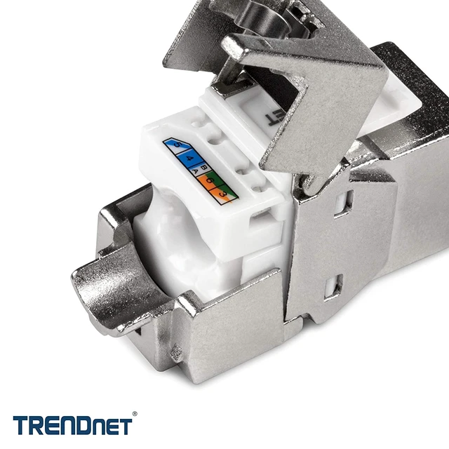 Alt view image 7 of 7 - Shielded Cat6A RJ45 Keystone Jack 6-Pack Bundle,TC-K06C6A | Use with The TC-KP24S Shielded Blank Keystone Patch Panel (Sold Separately), Silver