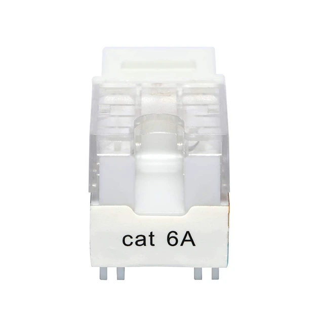 Alt view image 4 of 7 - RJ45 UL Listed Cat6A Keystone Jack 25-Pack, 10 Gbps Slim Profile Jacks | Slim Profile, UL Listed for superior safety, 90 Degree Punch Down, ideal for Patch Panel and Wall Plate