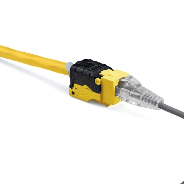 Alt view image 5 of 7 - Cat6A Toolless Keystone Jack, Unshielded (UTP), PoE++ (4PPoE) 100W, UL Listed, ETL Verified, ANSI/TIA Certified, Modular RJ45 Female, Yellow, 2 Pack