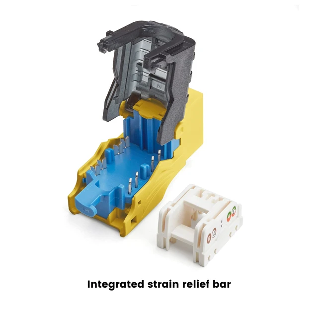 Alt view image 2 of 7 - Cat6A Toolless Keystone Jack, Unshielded (UTP), PoE++ (4PPoE) 100W, UL Listed, ETL Verified, ANSI/TIA Certified, Modular RJ45 Female, Yellow, 2 Pack