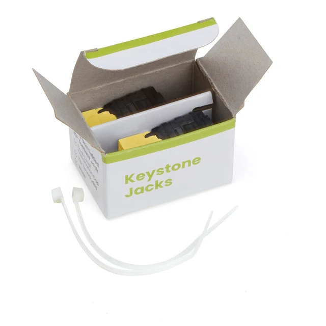 Alt view image 7 of 7 - Cat6A Toolless Keystone Jack, Unshielded (UTP), PoE++ (4PPoE) 100W, UL Listed, ETL Verified, ANSI/TIA Certified, Modular RJ45 Female, Yellow, 2 Pack