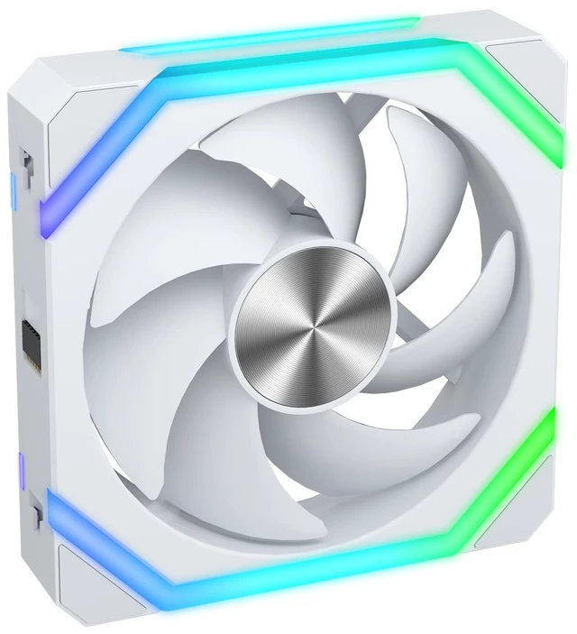 Main image of ARGB Cooling Fan, Daisy Chain PWM RGB Fans, ARGB Async/Sync Mode, 120mm PC Case Fan, 1800 RPM with 5V 3-PIN Cable, Modular Stackable Splicing PWM Silent for CPU Liquid Coolers White, Forward