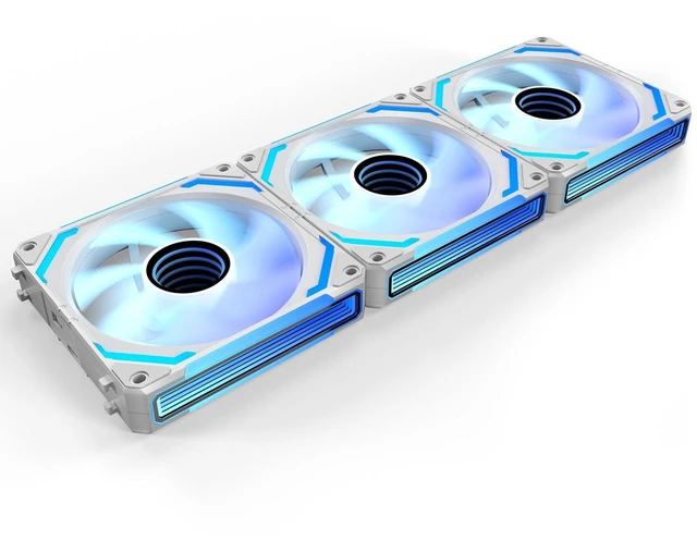 Main image of COSMIQ 120mm PC Case Fan, Infinity Mirror FDB 2000 RPM with 5V 3-PIN Connector and Small Controller, Daisy Chain PWM PC RGB Fans for Cases CPU Liquid Coolers, White, Reverse Fan