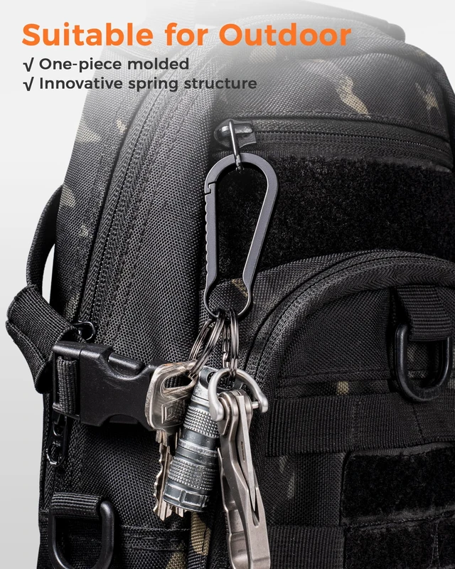 Alt view image 5 of 6 - Titanium Carabiner Keychain Clip, Heavy Duty Quick Release Key Clip | Rust-proof, 40lbs Max Load, Anti-deform, Anti-lost Spring Clip, for Keys/Outdoor Camping