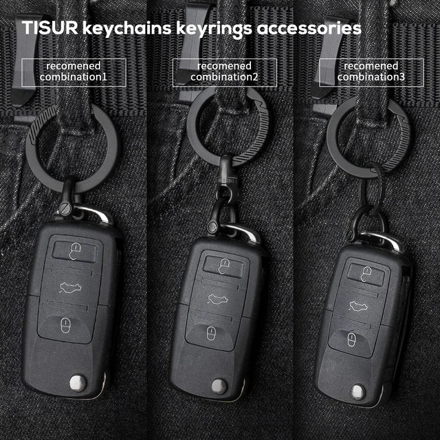 Alt view image 5 of 7 - Titanium Carabiner Keychain Clip,D Key Rings for Keychains,Quick Release Keychain,Key Chain Clip for Men Women (Black)