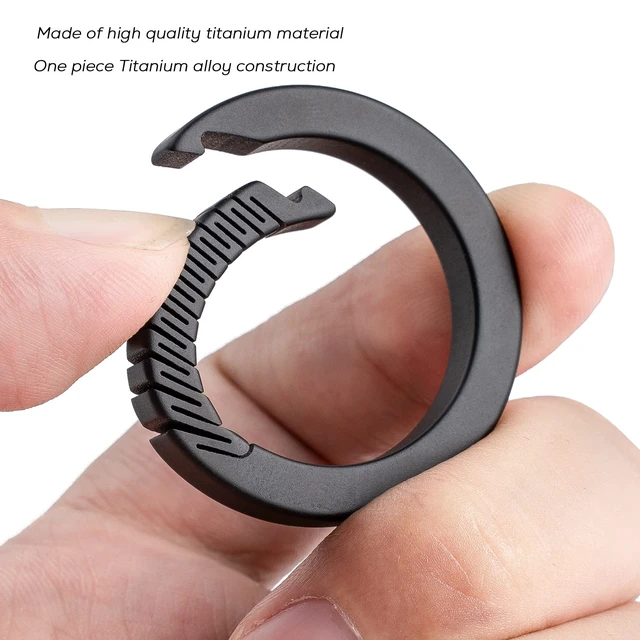 Alt view image 3 of 7 - Titanium Carabiner Keychain Clip,D Key Rings for Keychains,Quick Release Keychain,Key Chain Clip for Men Women (Black)