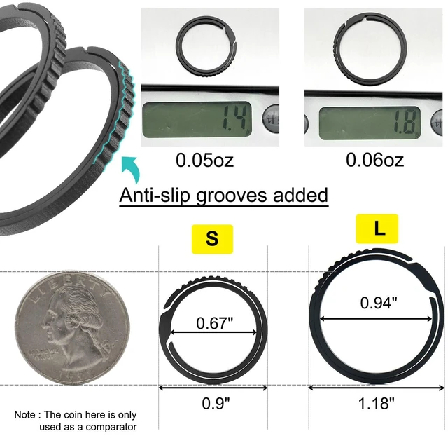 Alt view image 6 of 7 - Titanium Key Rings Heavy Duty Small Black Keyrings for Keychain Dog Tag | No Nail Damage, Ultra Lightweight Dog Tag Ring, Bulk Keyrings for Car Keys, Hypoallergenic, Never Rusty, EDC Gift for Men