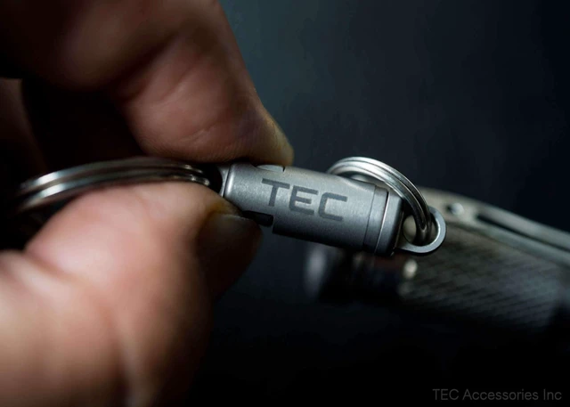 Alt view image 5 of 7 - Python-QR Titanium Quick Release Keychain Clip Silver | Detachable Key Ring Quick Release and Disconnect, No-Fail Design Pull Apart Key Chain