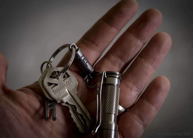 Alt view image 7 of 7 - Python-QR Titanium Quick Release Keychain Clip Silver | Detachable Key Ring Quick Release and Disconnect, No-Fail Design Pull Apart Key Chain