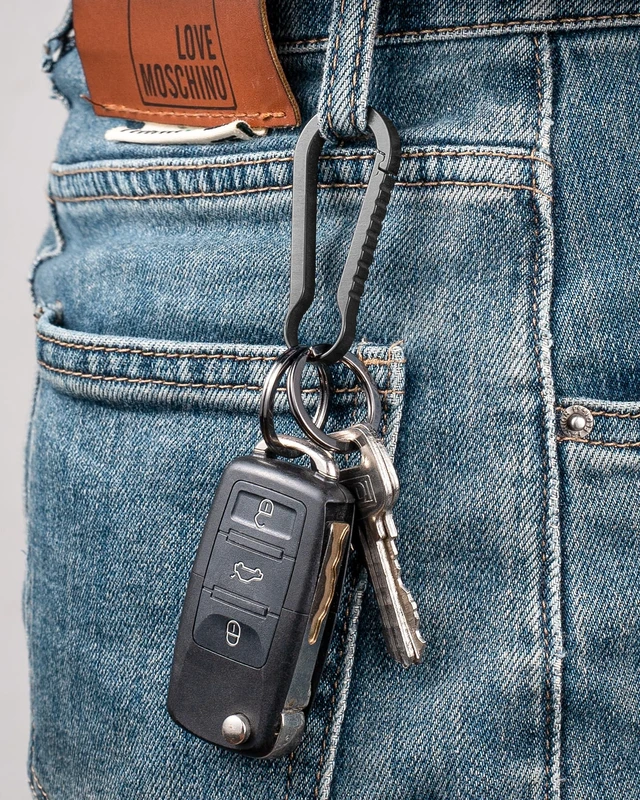 Alt view image 6 of 6 - Titanium Carabiner Keychain Clip, Heavy Duty Quick Release Key Clip | Rust-proof, 40lbs Max Load, Anti-deform, Anti-lost Spring Clip, for Keys/Outdoor Camping