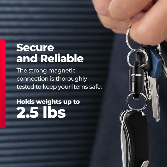 Alt view image 5 of 7 - MagConnect - Magnetic Quick Release Keychain Connector, Secure Pull-Apart Key Attachment Accessory (Black)
