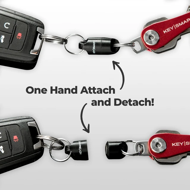Alt view image 4 of 7 - MagConnect - Magnetic Quick Release Keychain Connector, Secure Pull-Apart Key Attachment Accessory (Black)