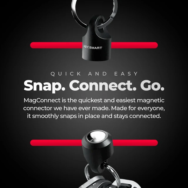 Alt view image 6 of 7 - MagConnect - Magnetic Quick Release Keychain Connector, Secure Pull-Apart Key Attachment Accessory (Black)