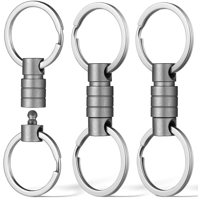 Main image of Titanium Quick Release Keychain, Pull Apart Detachable Key Chain | Rustproof, 20lbs Load, Anti-Drop Lock, 360° Swivel, for Valet Car Home Key Storage
