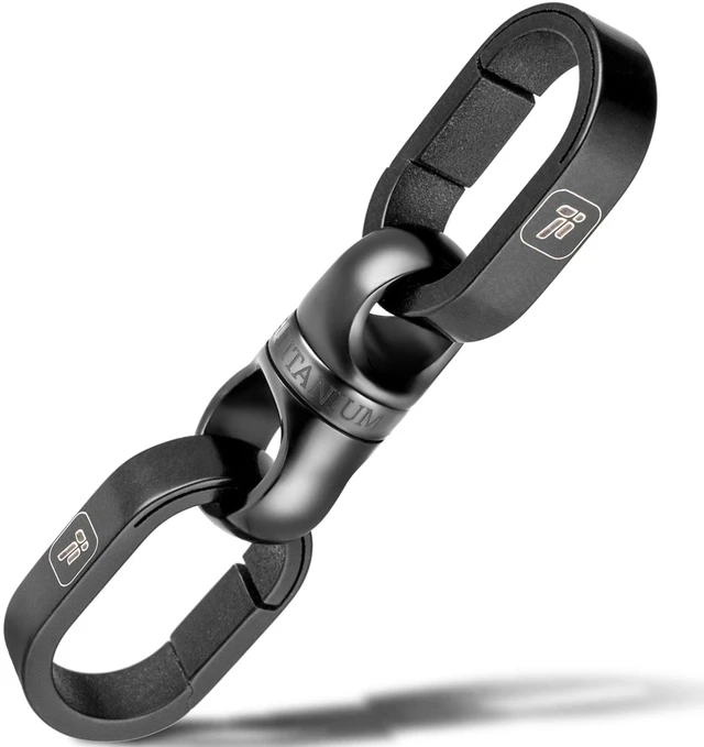 Main image of Titanium Swivel Key Ring Connector, Mini Carabiner Keychain | 360° Rotatable Anti-Tangle Design, Ultra Lightweight High Load Bearing, for Keys Zipper Bag Pendant Jewelry Daily Carry