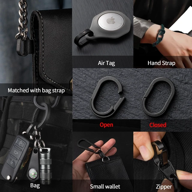 Alt view image 4 of 6 - Titanium Swivel Key Ring Connector, Mini Carabiner Keychain | 360° Rotatable Anti-Tangle Design, Ultra Lightweight High Load Bearing, for Keys Zipper Bag Pendant Jewelry Daily Carry