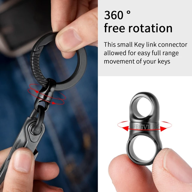 Alt view image 5 of 6 - Titanium Swivel Key Ring Connector, Mini Carabiner Keychain | 360° Rotatable Anti-Tangle Design, Ultra Lightweight High Load Bearing, for Keys Zipper Bag Pendant Jewelry Daily Carry