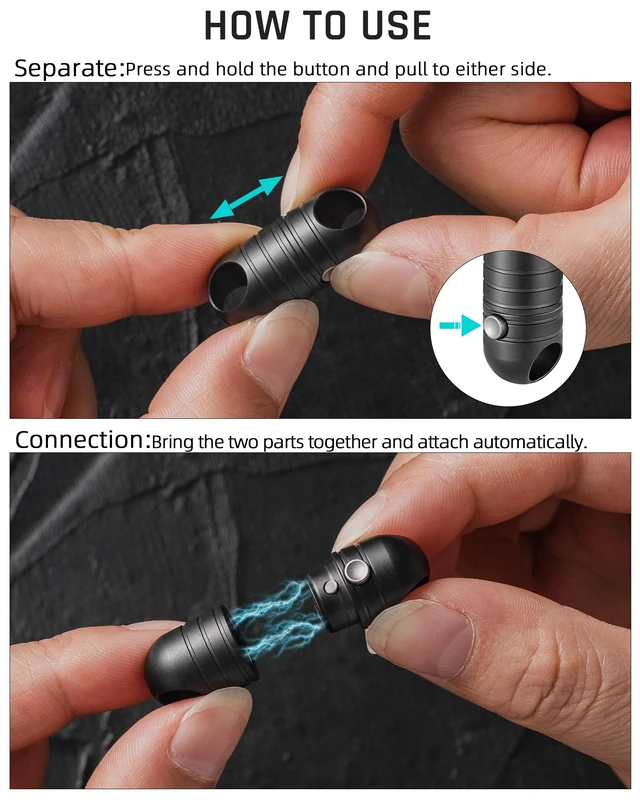 Alt view image 2 of 7 - Titanium Magnetic Quick Release Keychain,Carabiner Key Rings | Detachable Carabiner Keychain,Car Key Holder,Small Key Chain Rings