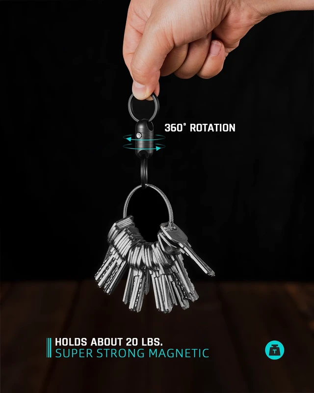 Alt view image 4 of 7 - Titanium Magnetic Quick Release Keychain,Carabiner Key Rings | Detachable Carabiner Keychain,Car Key Holder,Small Key Chain Rings