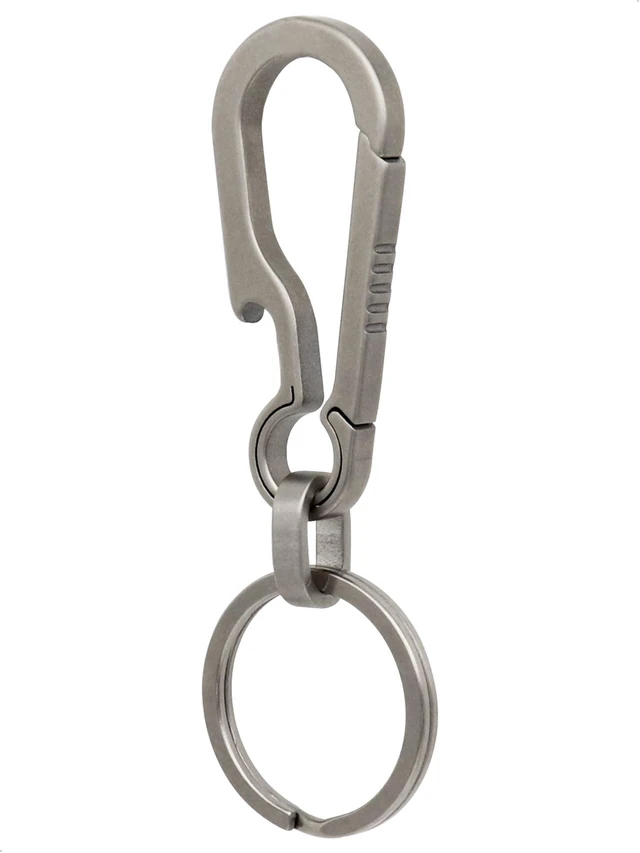 Main image of Titanium Key Carabiner Keychain Clip for Keys Titanium Key Rings | Heavy Duty Key Chain Clip, Ultra-Light, Quick Release, Bottle Opener, 2 Sizes, For Keys, Key Holder Gifts for Men