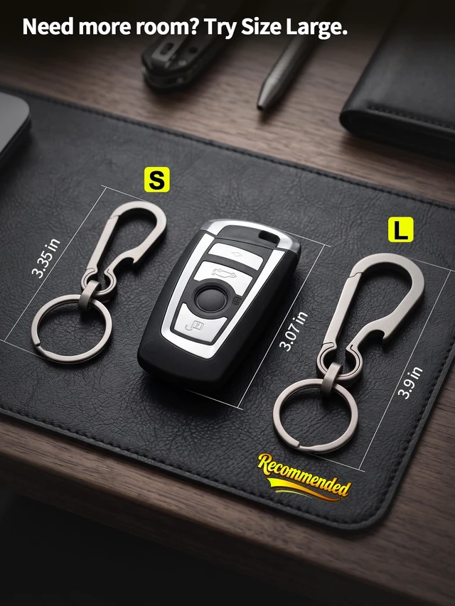 Alt view image 4 of 7 - Titanium Key Carabiner Keychain Clip for Keys Titanium Key Rings | Heavy Duty Key Chain Clip, Ultra-Light, Quick Release, Bottle Opener, 2 Sizes, For Keys, Key Holder Gifts for Men