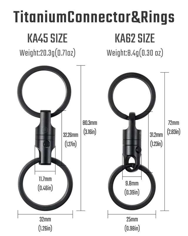 Alt view image 2 of 7 - Titanium Magnetic Quick Release Keychain | One-Hand Detachable Connector for Car Keys, House Keys, USB Drives and EDC