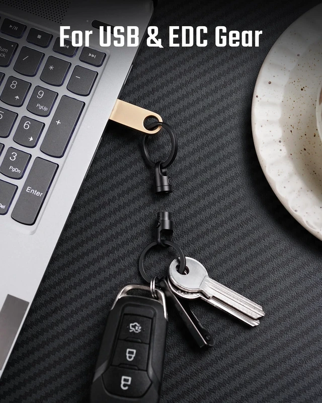 Alt view image 3 of 7 - Titanium Magnetic Quick Release Keychain | One-Hand Detachable Connector for Car Keys, House Keys, USB Drives and EDC