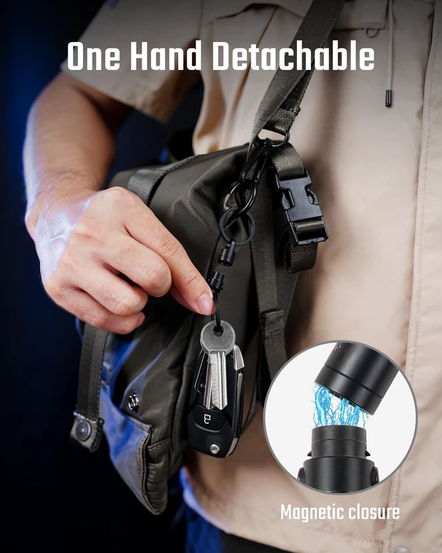 Alt view image 7 of 7 - Titanium Magnetic Quick Release Keychain | One-Hand Detachable Connector for Car Keys, House Keys, USB Drives and EDC