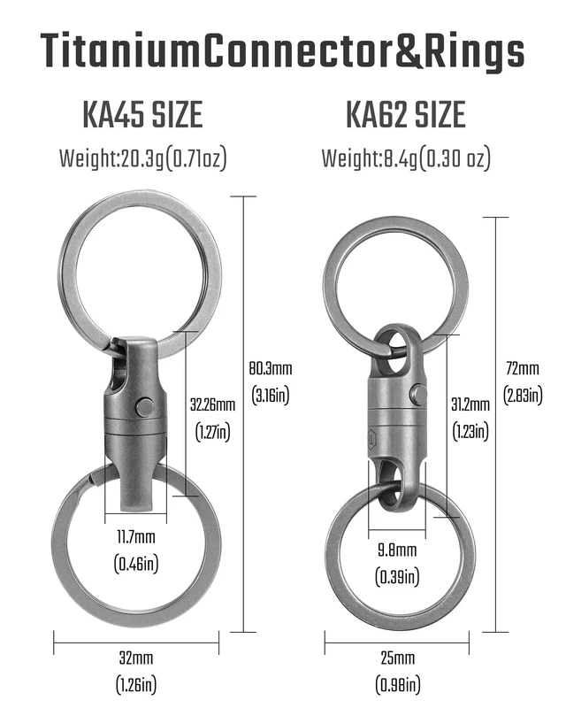 Alt view image 2 of 7 - KA62 Titanium Magnetic Quick Release Keychain | One-Hand Detachable Connector for Car Keys, House Keys, USB Drives and EDC