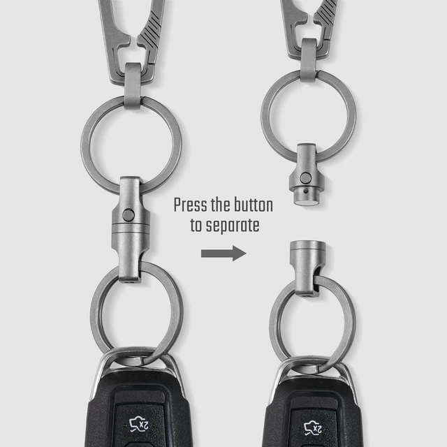Alt view image 2 of 7 - KA45 Titanium Magnetic Quick Release Keychain | One-Hand Detachable Connector for Car Keys, House Keys, USB Drives and EDC