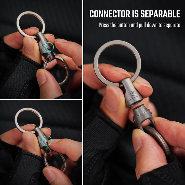 Alt view image 4 of 7 - KA45 Titanium Magnetic Quick Release Keychain | One-Hand Detachable Connector for Car Keys, House Keys, USB Drives and EDC