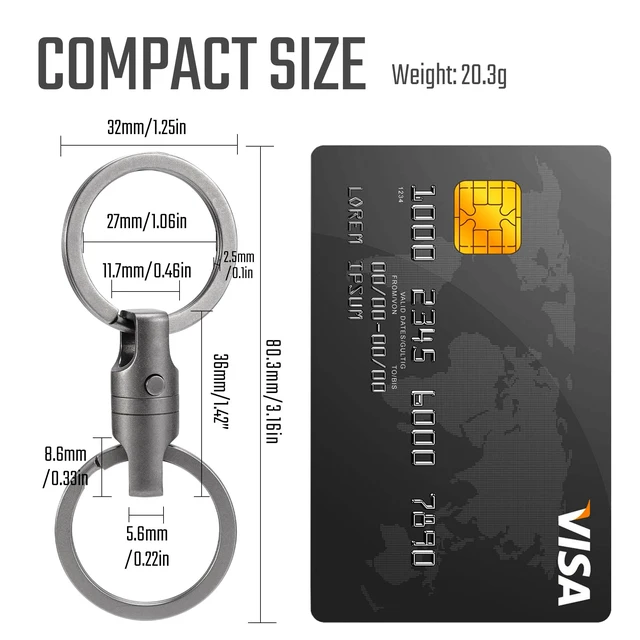 Alt view image 7 of 7 - KA45 Titanium Magnetic Quick Release Keychain | One-Hand Detachable Connector for Car Keys, House Keys, USB Drives and EDC